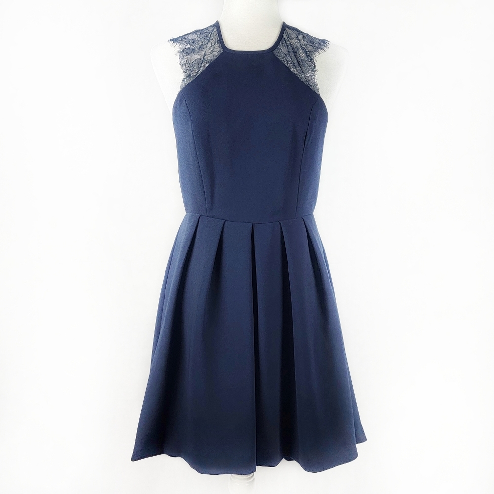 BCBGeneration navy blue lace Sleeveless cutout dress 6 - Picture 2 of 10
